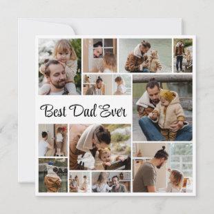 12 Photo Collage Happy Father's Day Best Dad Ever Holiday Card