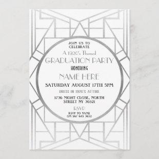 1920's Art Deco Graduation Party Gatsby 20s Invite