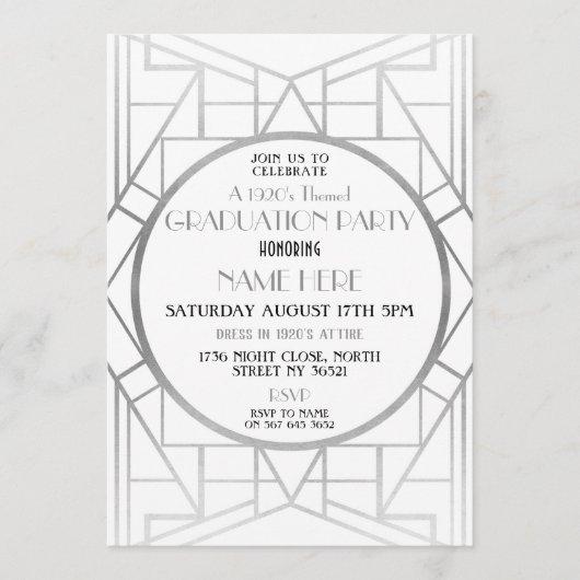 1920's Art Deco Graduation Party Gatsby 20s Invite