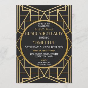 1920's Art Deco Graduation Party Gatsby Invitation