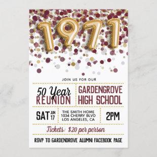 1971 High School College Reunion Invitation