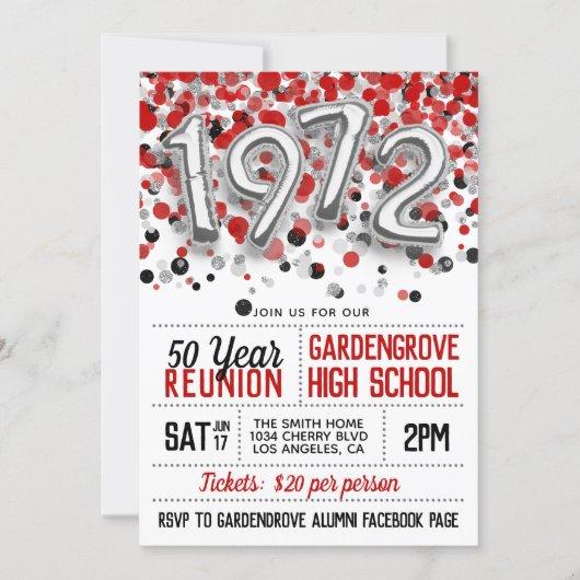 1972 High School College Reunion Invitation