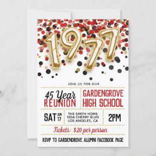 1977 High School College Reunion Invitation
