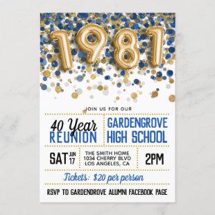 1981 High School College Reunion Invitation
