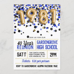1981 High School College Reunion Invitation