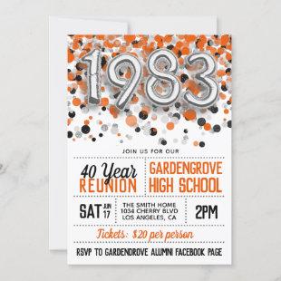 1983 High School College Reunion Invitation