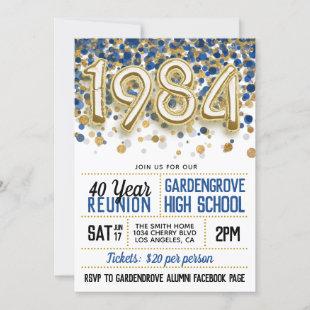 1984 High School College Reunion Invitation