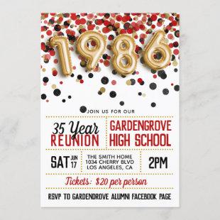 1986 High School College Reunion Invitation