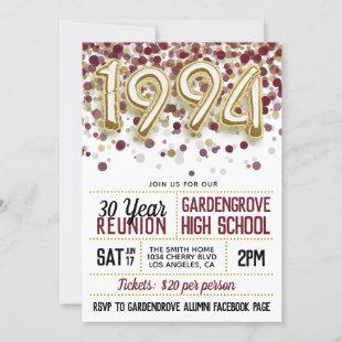 1994 High School College Reunion Invitation