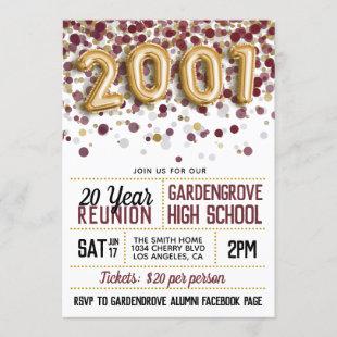 2001 High School College Reunion Invitation