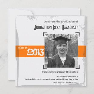 2013 Graduation Fun Orange Party Invitation