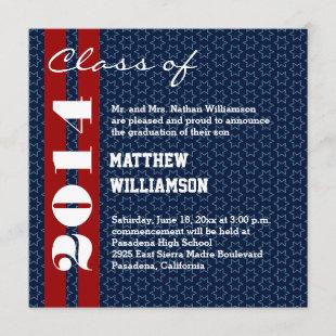2014 or Any Year Red White Blue Graduation V02 Announcement