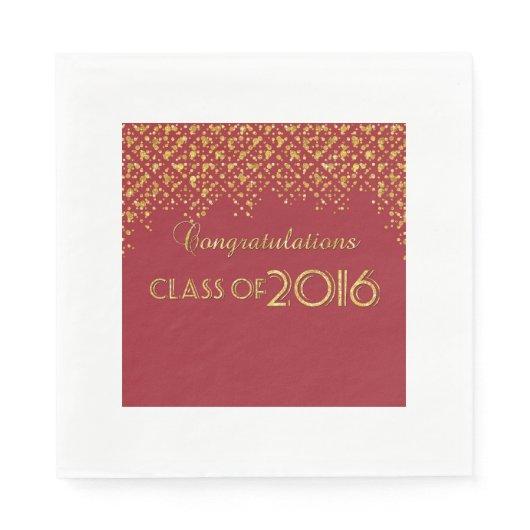 2016 Elegant Faux Glitter Confetti Graduation Part Paper Napkins