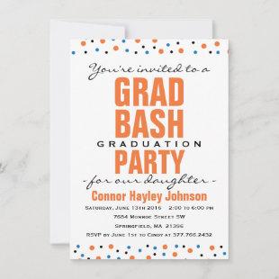 2016 Grad Bash Graduation Party Invitation