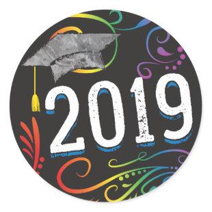 2019 Graduation Rainbow Swirl Sticker