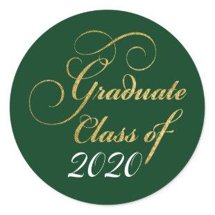 2020 Graduate Elegant Gold Graduation Green Seal
