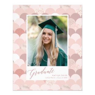 2022 BUDGET Rose Gold Glitter Girl Grad Invitation Flyer