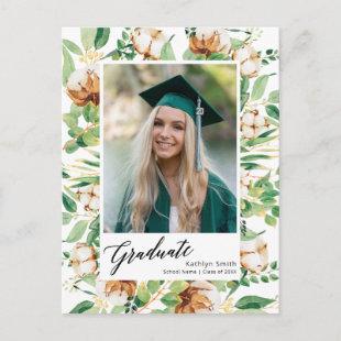 2022 Eucalyptus Floral Greenery Photo Graduation Invitation Postcard