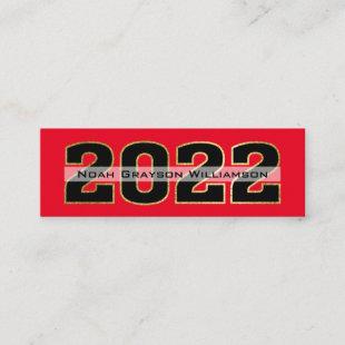 2022 Gold Red Graduation Name Insert
