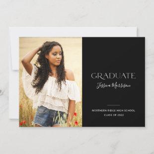 2022 Graduate Black & White Photo Graduation Party Invitation