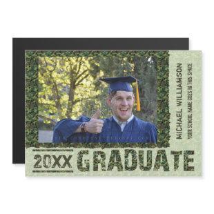 2022 Graduation Camouflage Personalized Photo Magnetic Invitation
