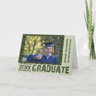 2022 Graduation Personalized Photo Camouflage Invitation