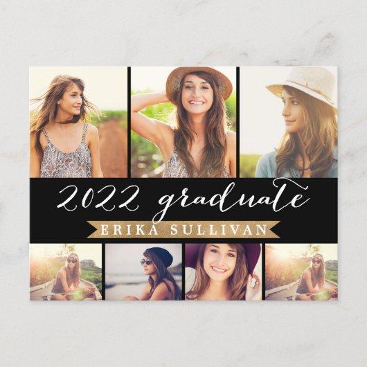 2022 Graduation Script Photo Collage Party Holiday Postcard