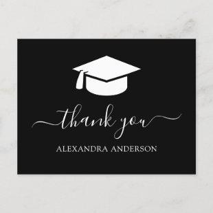 2022 Graduation Thank You Black White Postcard