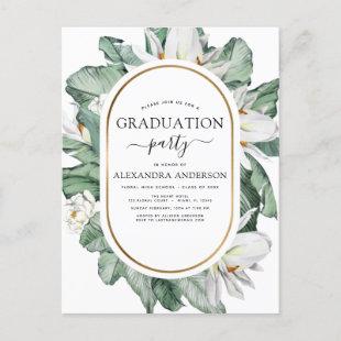 2022 Tropical Graduation Magnolia Floral Invitatio Postcard