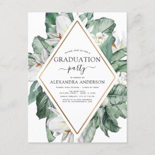 2022 Tropical Graduation Magnolia Floral Invitatio Postcard