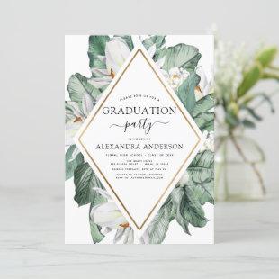 2022 Tropical Graduation Magnolia Floral Invitation