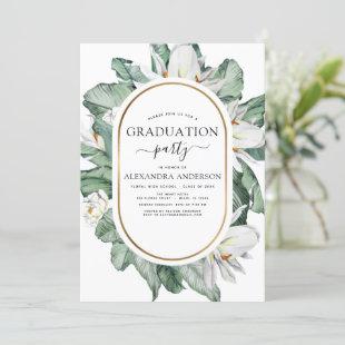2022 Tropical Graduation Magnolia Floral Invitation