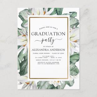 2022 Tropical Graduation Magnolia Greenery Invitat Postcard