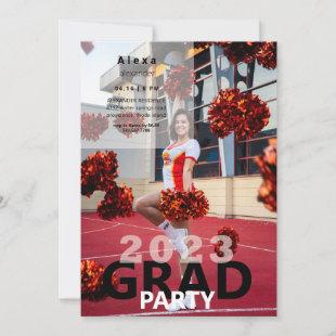 2023 Cheerleader Photo Graduation Party  Invitation