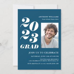 2023 Grad Party Bold Text with Your Photo Invitation