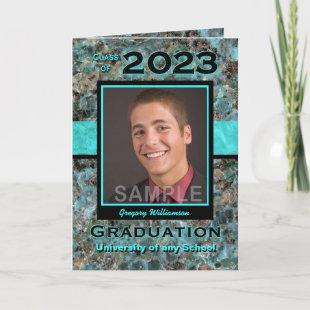 2023 Graduation Announcement - Dynamic Black Aqua