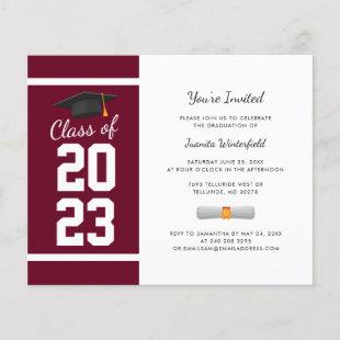 2023 Graduation Burgundy Grad Party Invitation