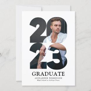 2023 Modern Typography Trendy 4 Photo Graduation Invitation