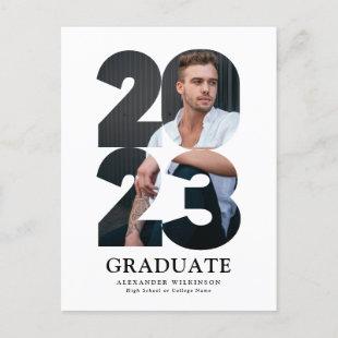 2023 Modern Typography Trendy Photo Graduation Invitation Postcard