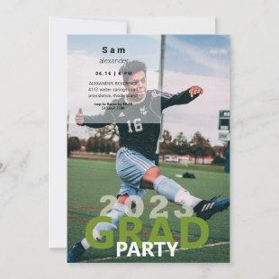 2023 Soccer Photo Graduation Party  Invitation