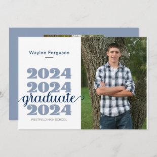 2024 Christian Blue Graduation Photo Announcement