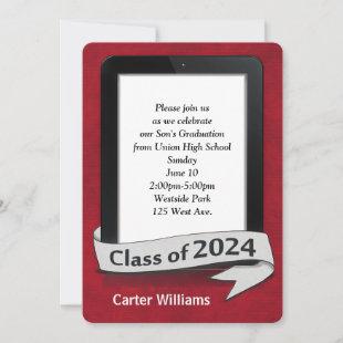 2024 Electronic Tablet Graduation Party   Invitation