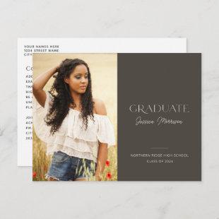 2024 Graduate Modern Script Name Photo Graduation Postcard