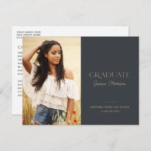 2024 Graduate Simple Minimalist Photo Graduation Postcard