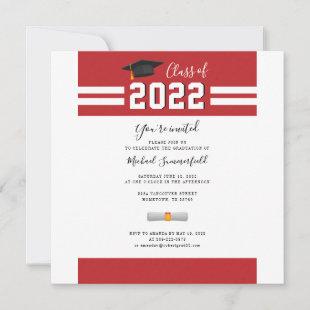 2024 Graduation Party Red Grad Invitation