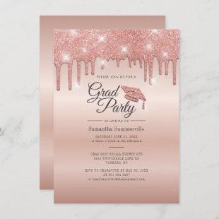 2024 Graduation Party Rose Gold Party Invitation