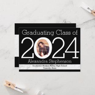 2024 Modern Numeral Frame Photo Graduation Invitation