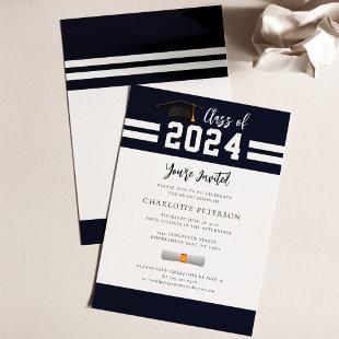 2024 Navy Blue Graduation Invitation