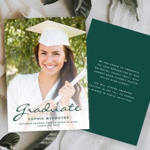 2024 Photo Green White Graduation Announcement