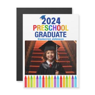 2024 Preschool Graduation Photo Custom Magnet Card